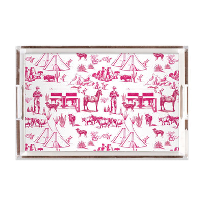 Lucite Trays Pink / 11x17 Marfa Toile Lucite Tray Katie Kime