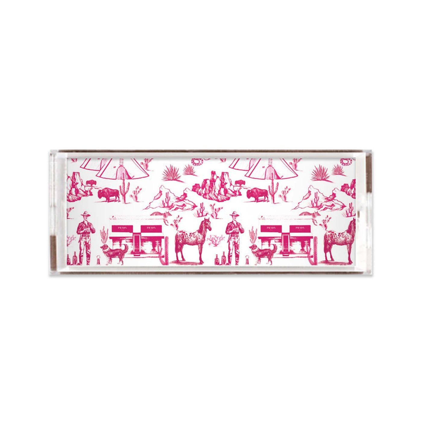 Lucite Trays Pink / 11x4 Marfa Toile Lucite Tray Katie Kime
