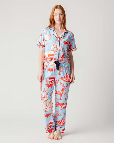 Marfa Toile Pajama Set Pajama Set Blue Red / XXS / Pants Katie Kime