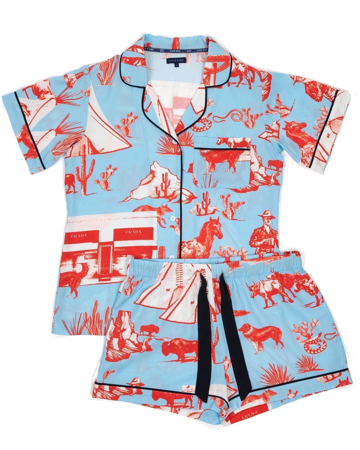 Marfa Toile Pajama Set Pajama Set Katie Kime