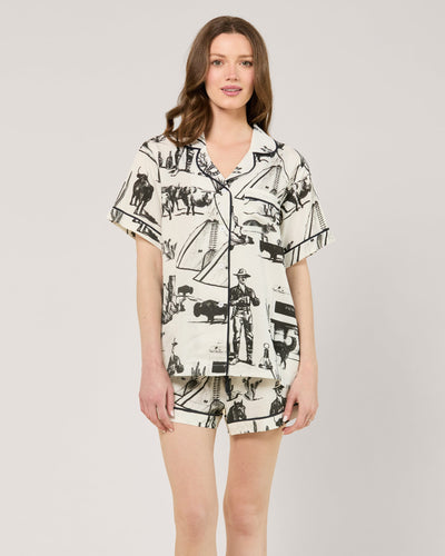Marfa Toile Pajama Shorts Set Pajama Set Black / XXS Katie Kime