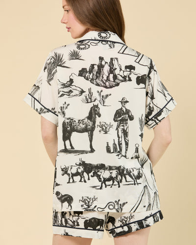Marfa Toile Pajama Shorts Set Pajama Set Katie Kime