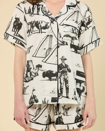 Marfa Toile Pajama Shorts Set Pajama Set Katie Kime