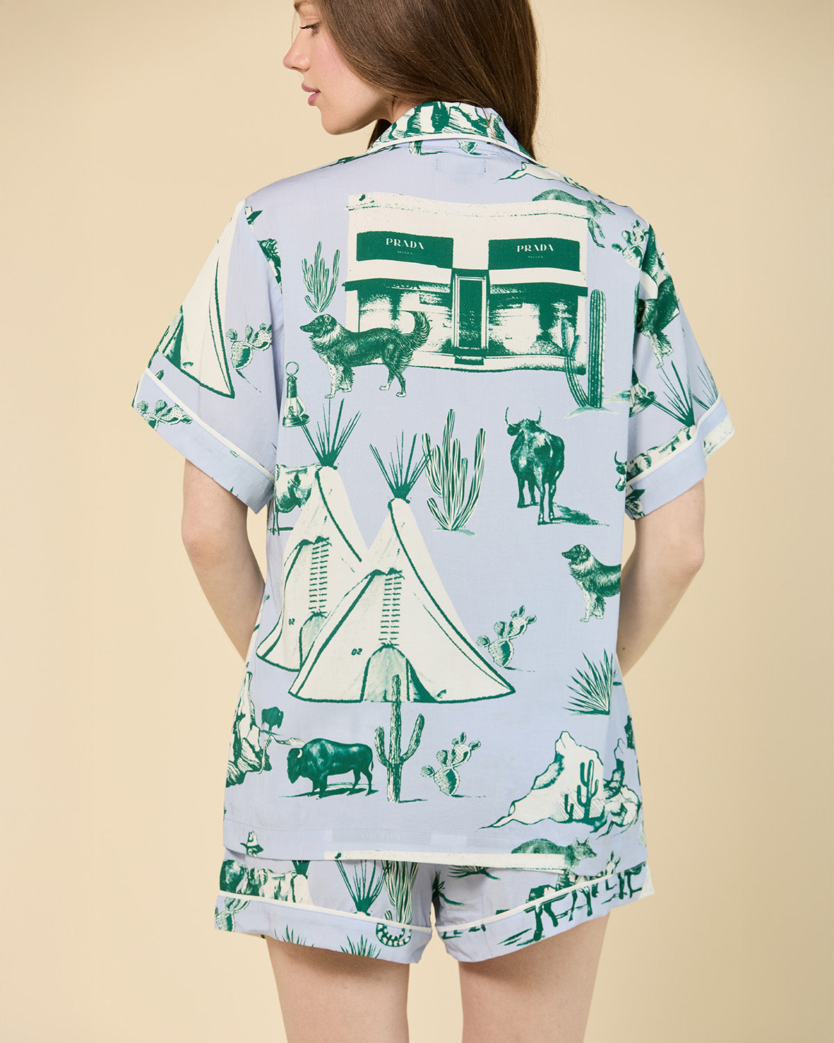Marfa Toile Pajama Shorts Set Pajama Set Katie Kime