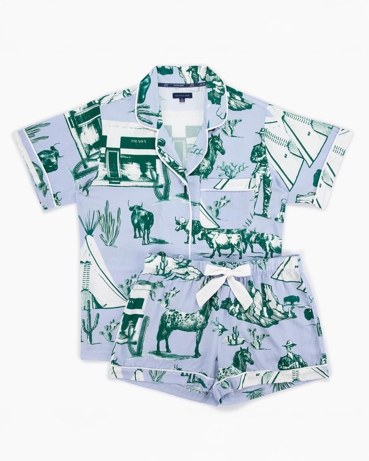 Marfa Toile Pajama Shorts Set Pajama Set Katie Kime