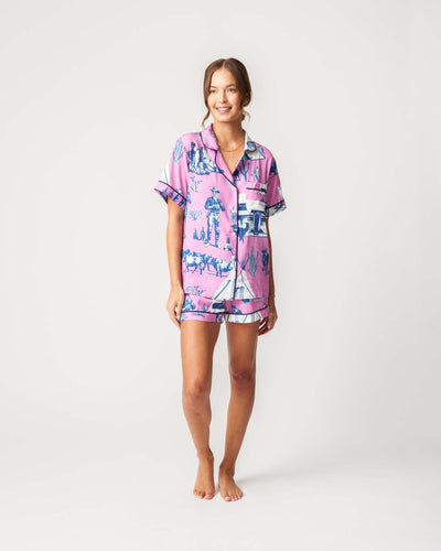 Pajama Set XS / Pink Navy Marfa Toile Pajama Shorts Set Katie Kime