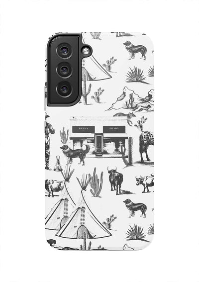 Marfa Toile Samsung Phone Case Phone Case Black / Galaxy S22 Plus / Tough Katie Kime