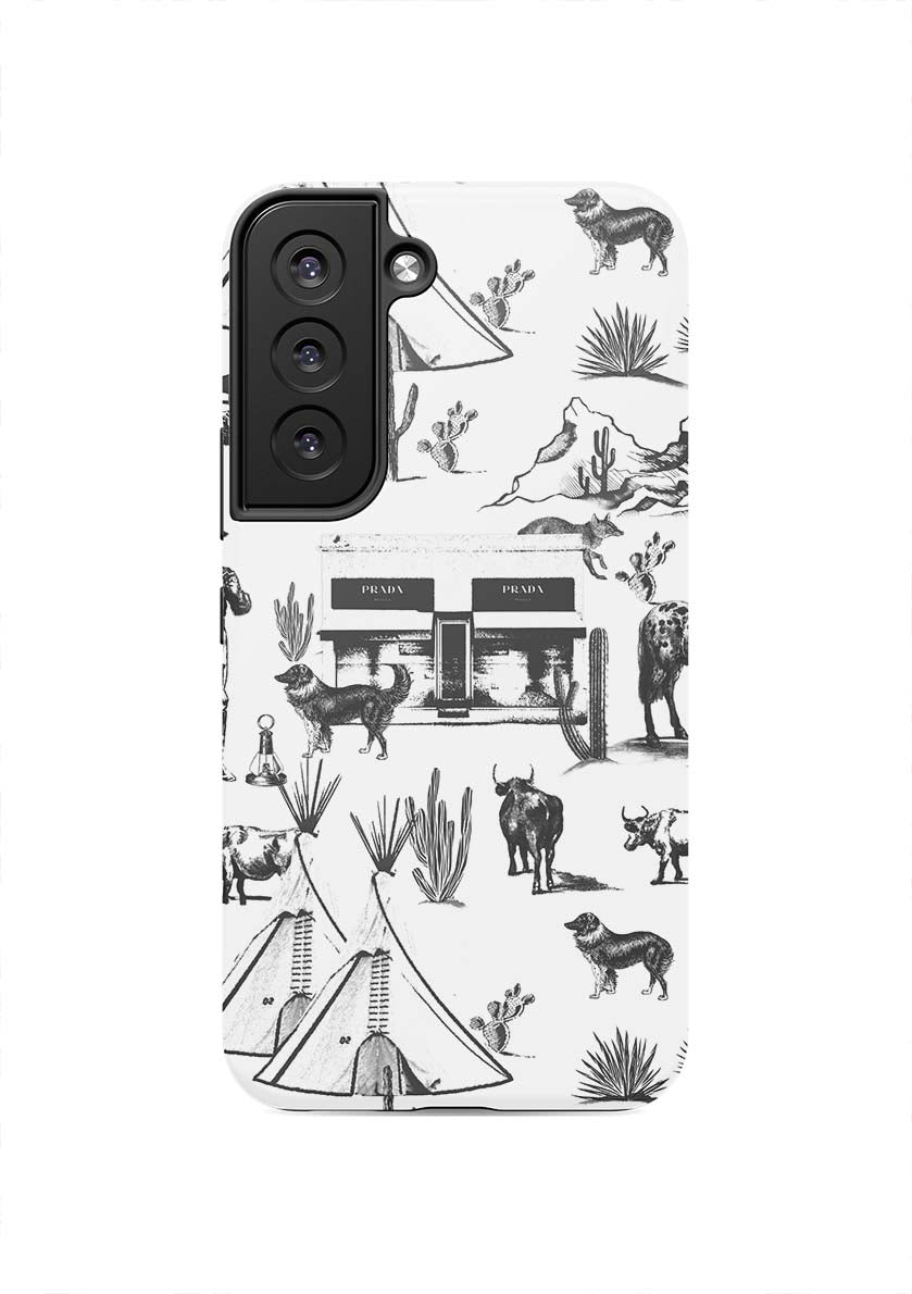 Marfa Toile Samsung Phone Case Phone Case Black / Galaxy S22 / Tough Katie Kime