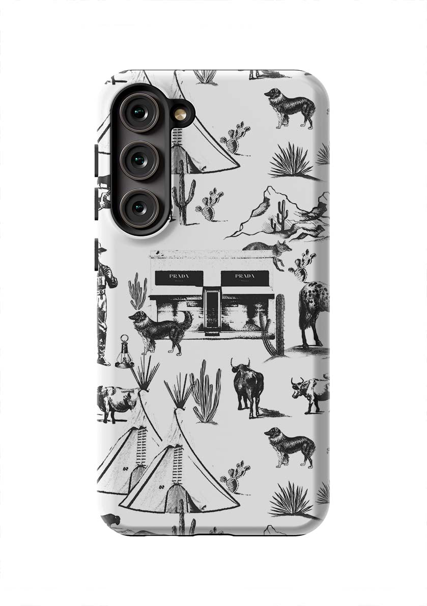 Marfa Toile Samsung Phone Case Phone Case Black / Galaxy S23 Plus / Tough Katie Kime