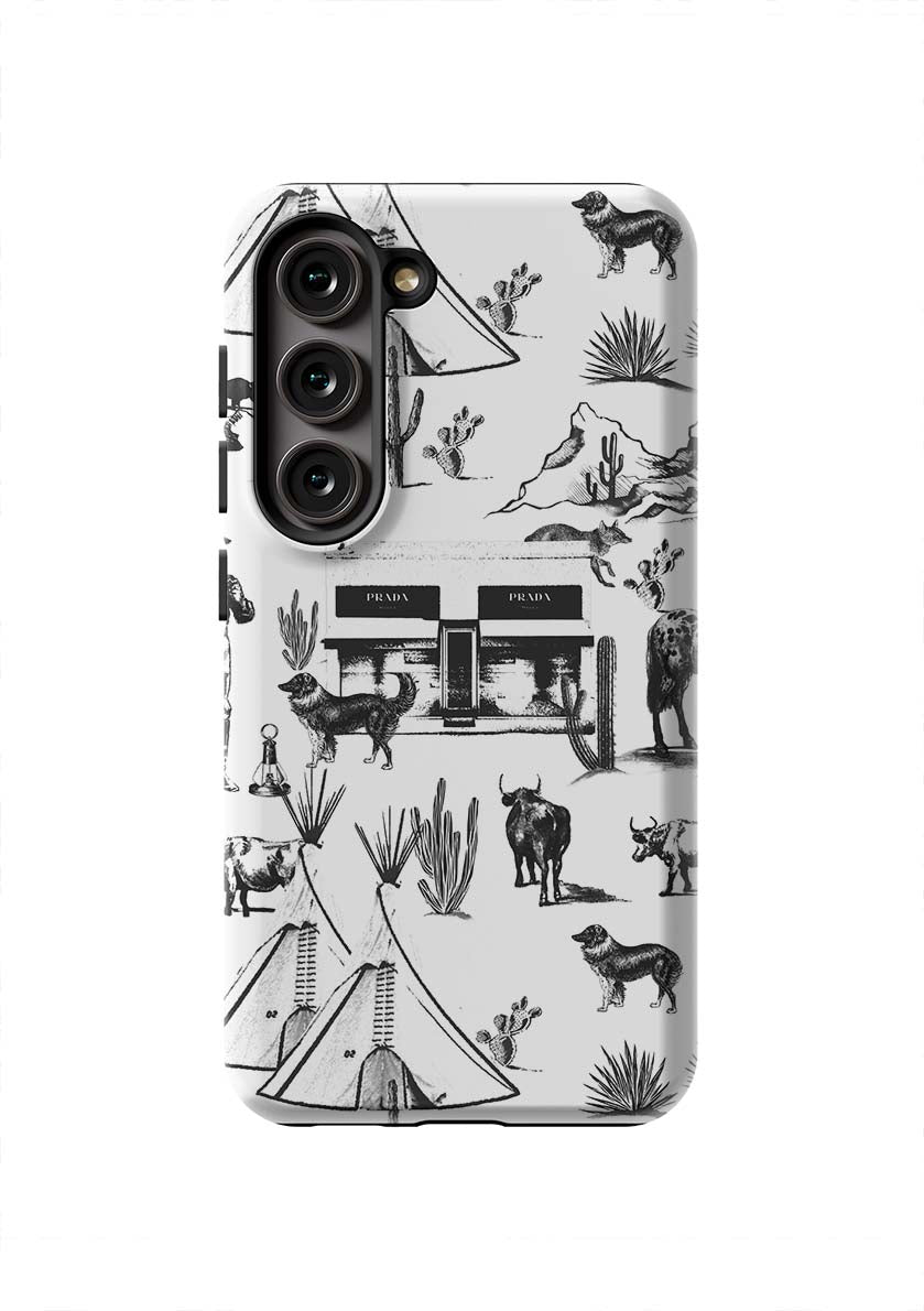 Marfa Toile Samsung Phone Case Phone Case Black / Galaxy S23 / Tough Katie Kime