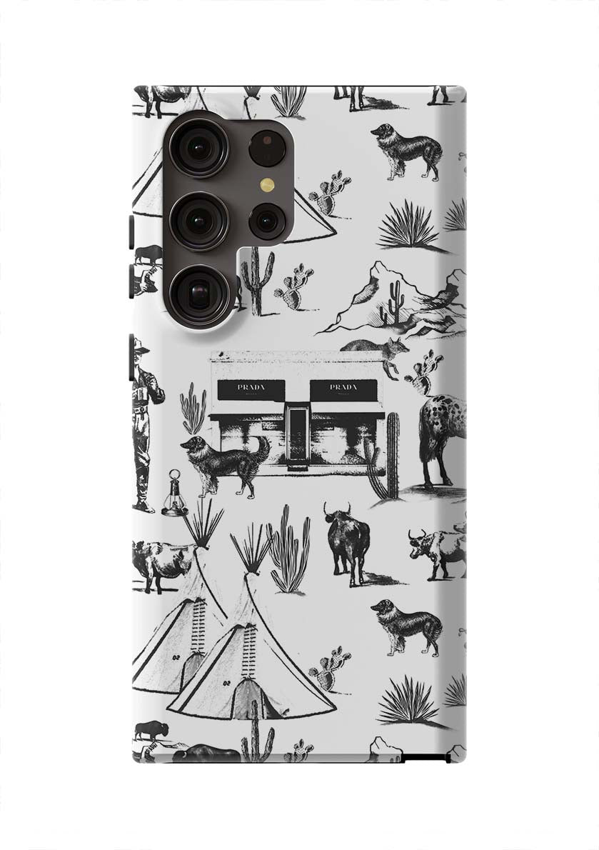 Marfa Toile Samsung Phone Case Phone Case Black / Galaxy S23 Ultra / Tough Katie Kime