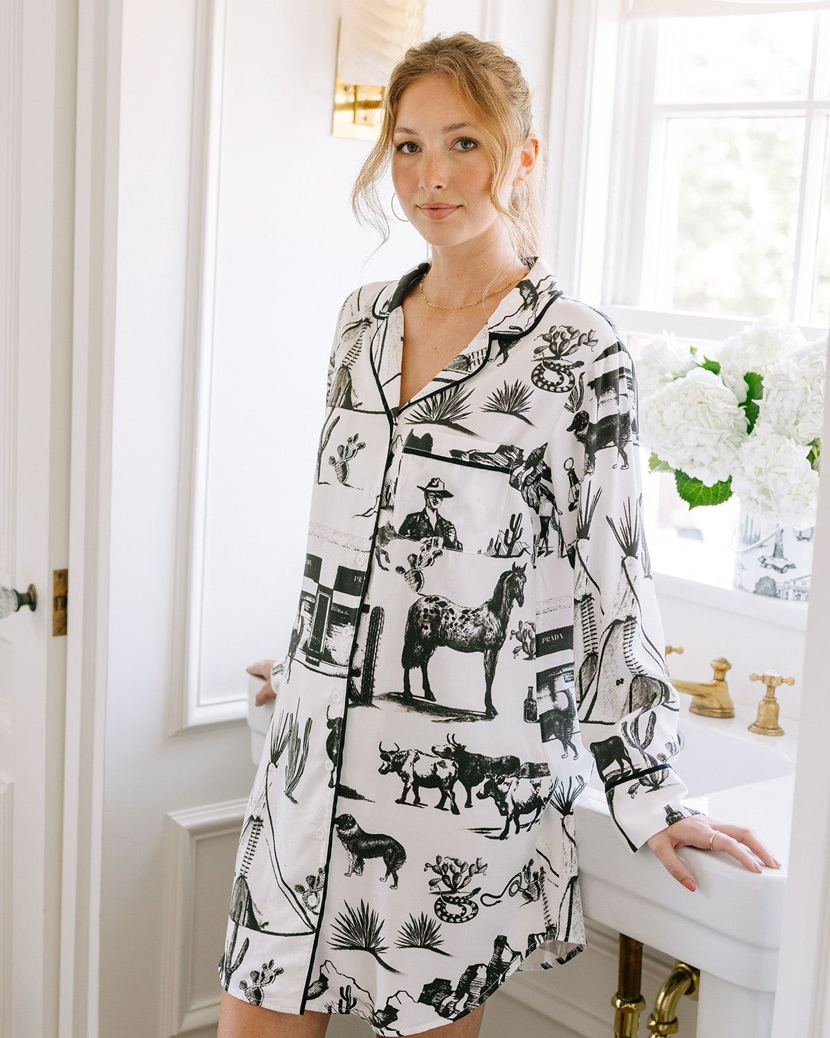 Marfa Toile Sleep Shirt Sleep Shirt Katie Kime