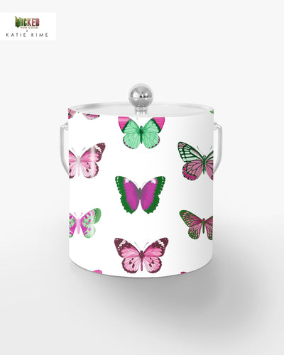 Mariposa Ice Bucket Ice Bucket Pink Green / Silver Katie Kime