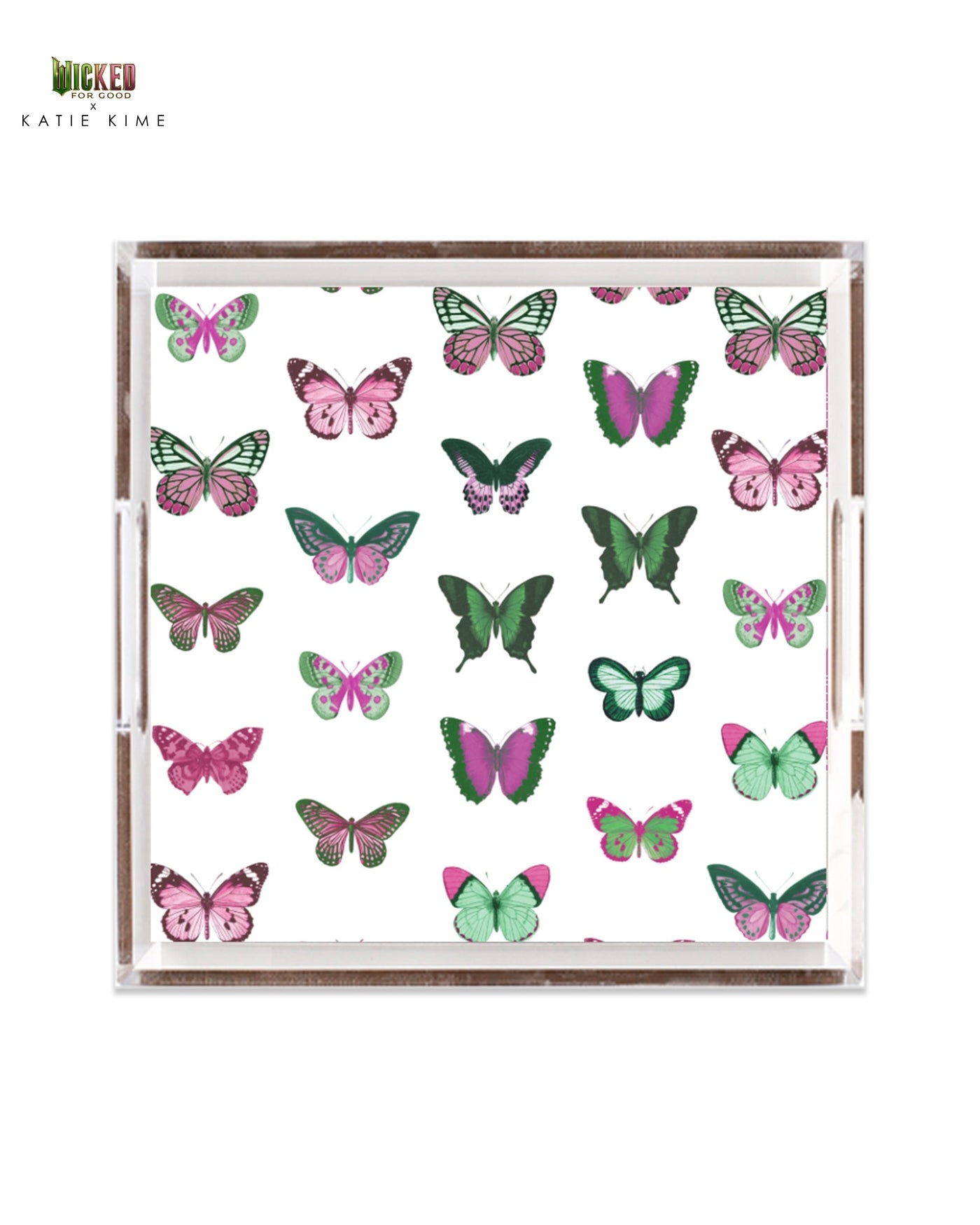 Mariposa Lucite Tray Lucite Trays Pink Green / 12x12 Katie Kime