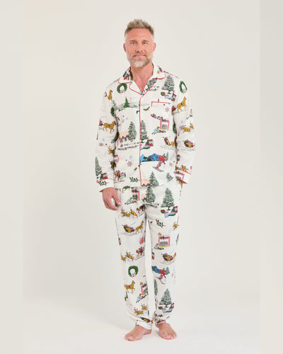 Men's Holiday Toile Pajama Pants Set Pajama Set Katie Kime