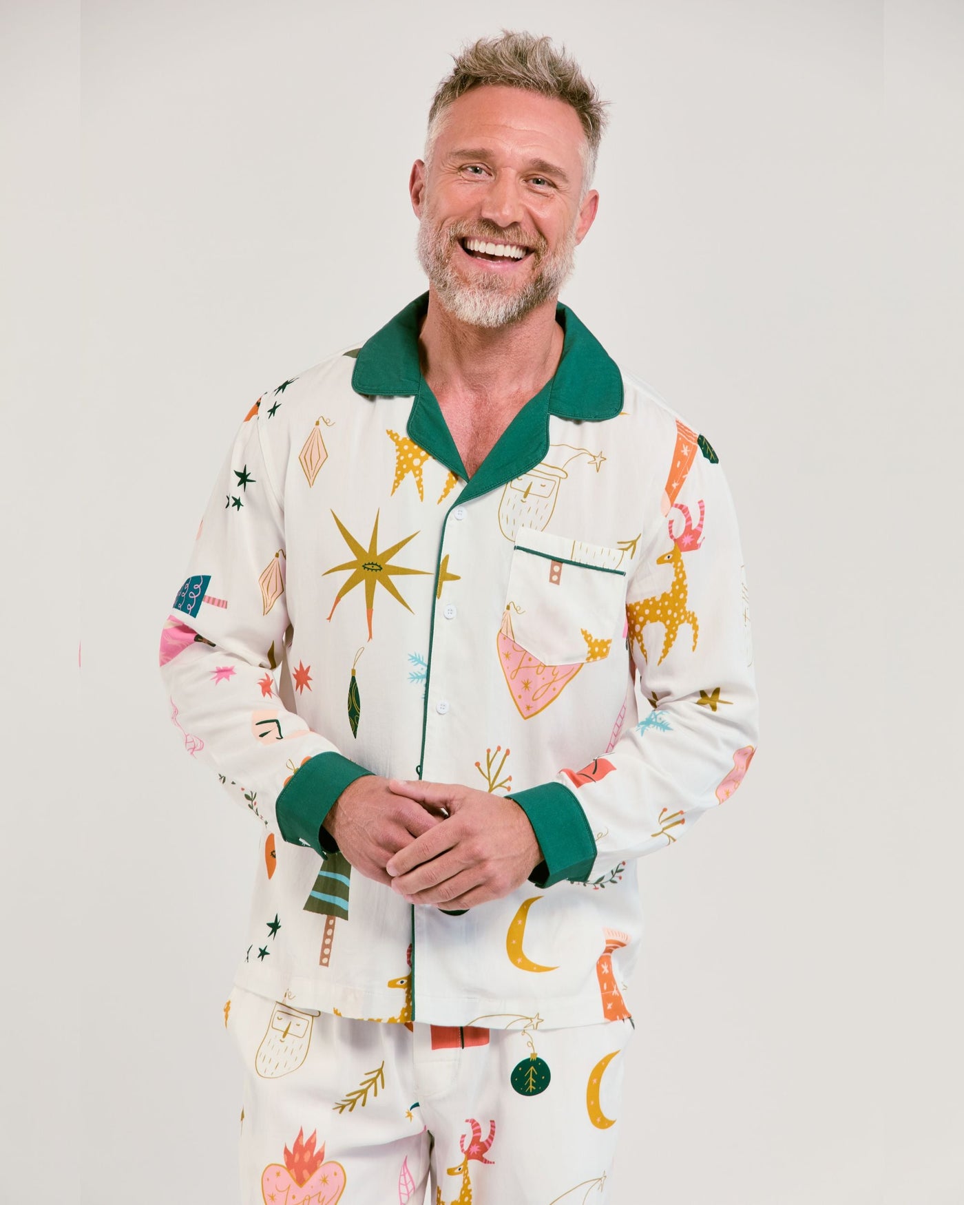 Men's Mod Holiday Pajama Pants Set Pajama Set Katie Kime