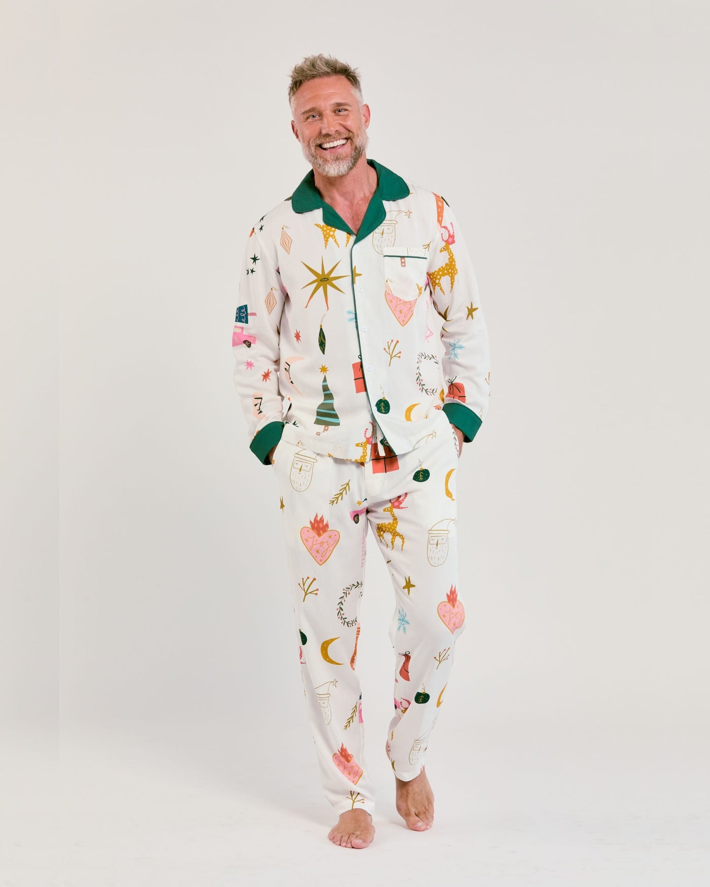 Men's Mod Holiday Pajama Pants Set Pajama Set Katie Kime