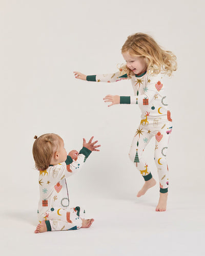 Mod Holiday Kids Long Sleeve Pajama Set Pajama Set Katie Kime