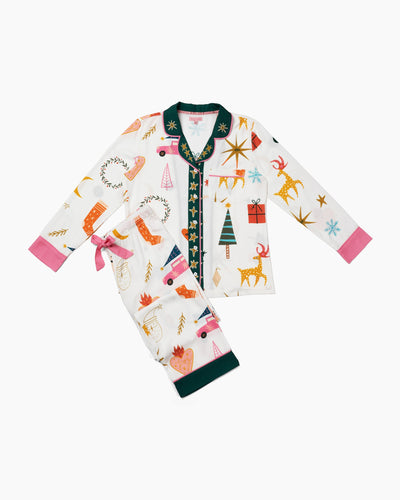 Mod Holiday Long Sleeve Pajama Pants Set Pajama Set Katie Kime