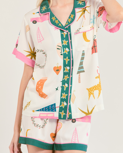 Mod Holiday Pajama Shorts Set Pajama Set Katie Kime