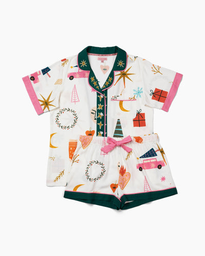 Mod Holiday Pajama Shorts Set Pajama Set Katie Kime
