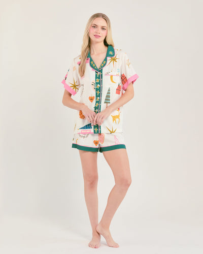 Mod Holiday Pajama Shorts Set Pajama Set Katie Kime