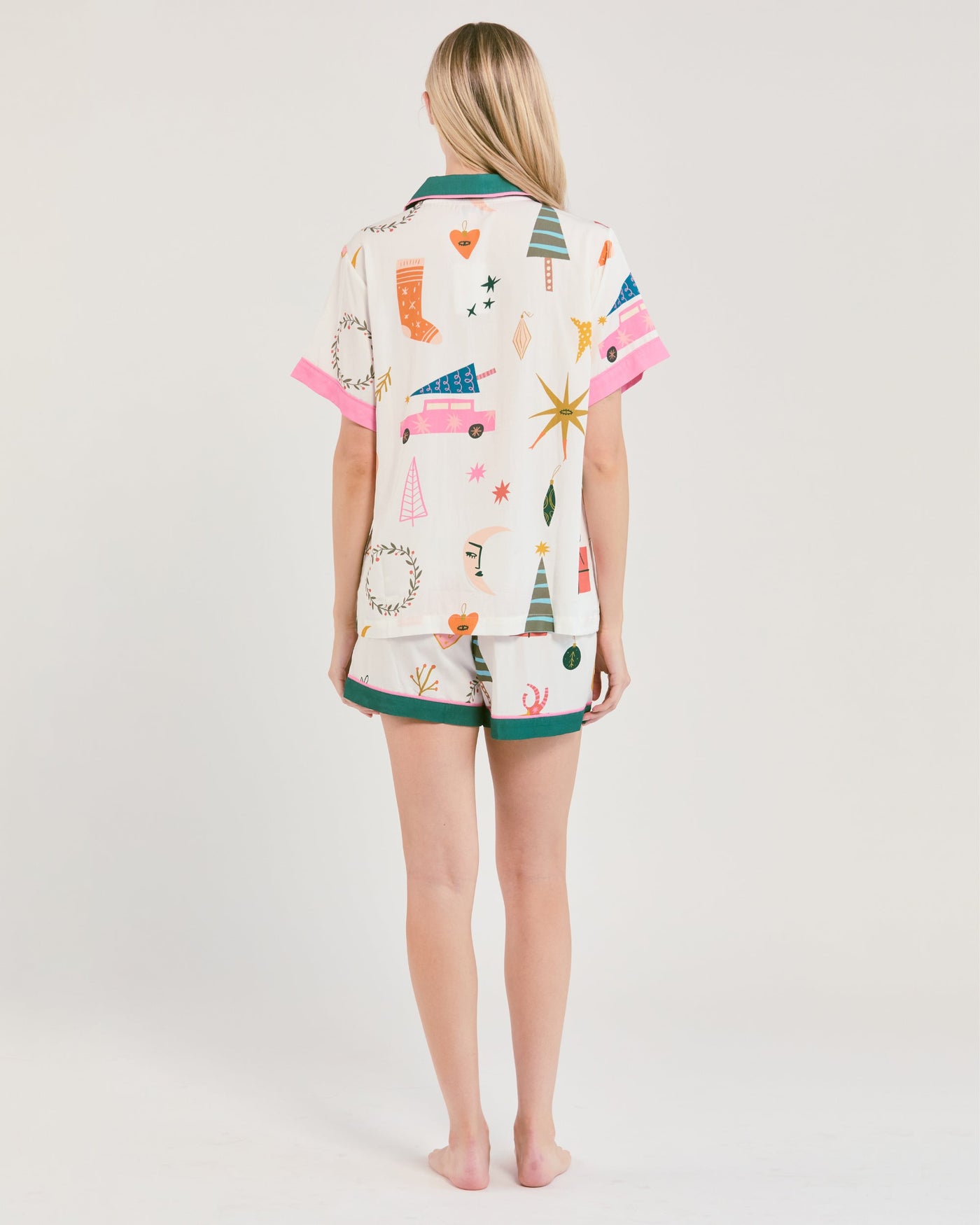 Mod Holiday Pajama Shorts Set Pajama Set Katie Kime