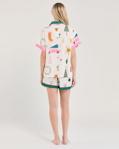 Mod Holiday Pajama Shorts Set Pajama Set Katie Kime