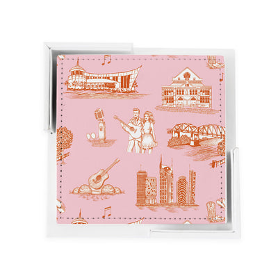 Nashville Toile Coaster Set Coaster Set Orange Pink Katie Kime