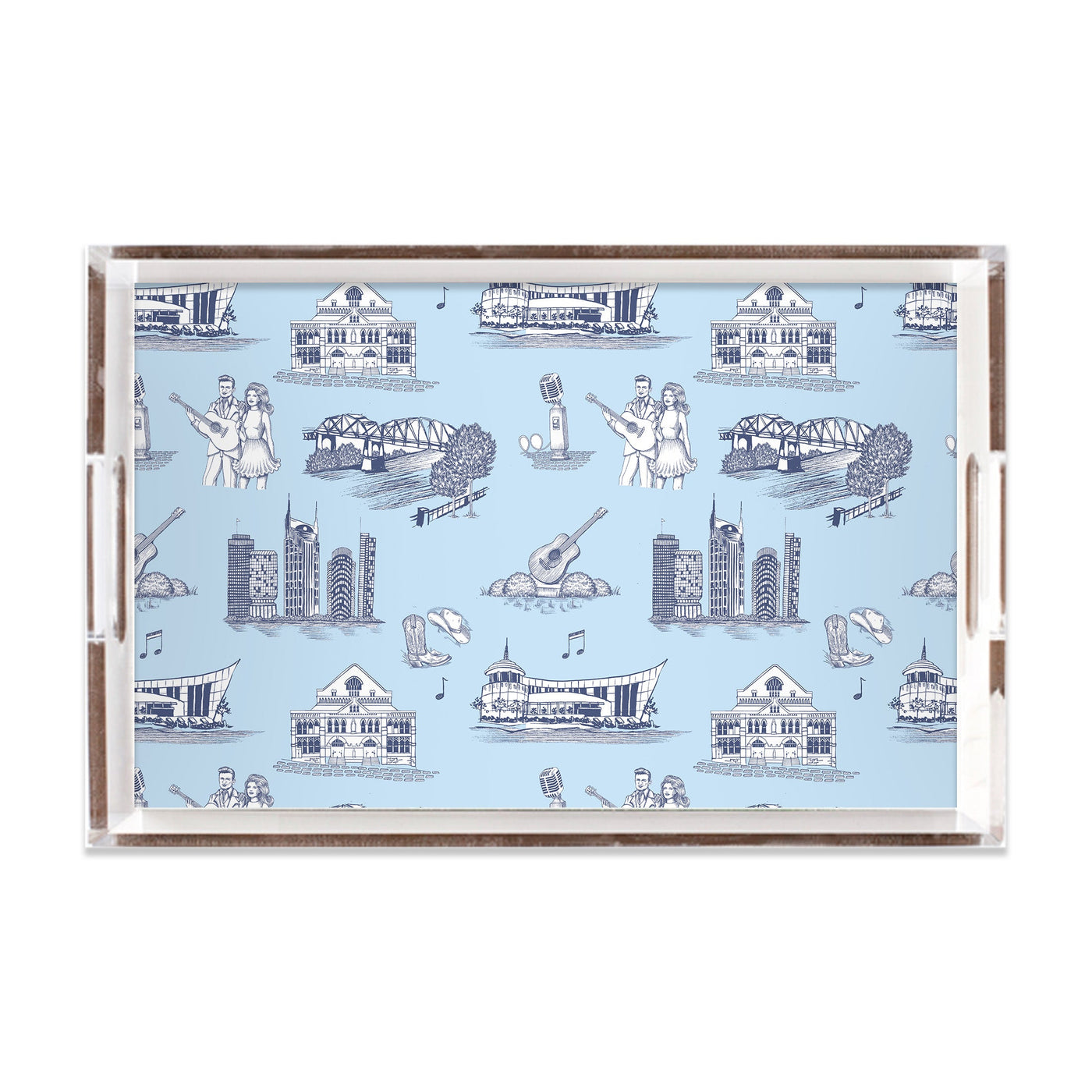 Nashville Toile Lucite Tray Lucite Trays Blue Navy / 11x17 Katie Kime