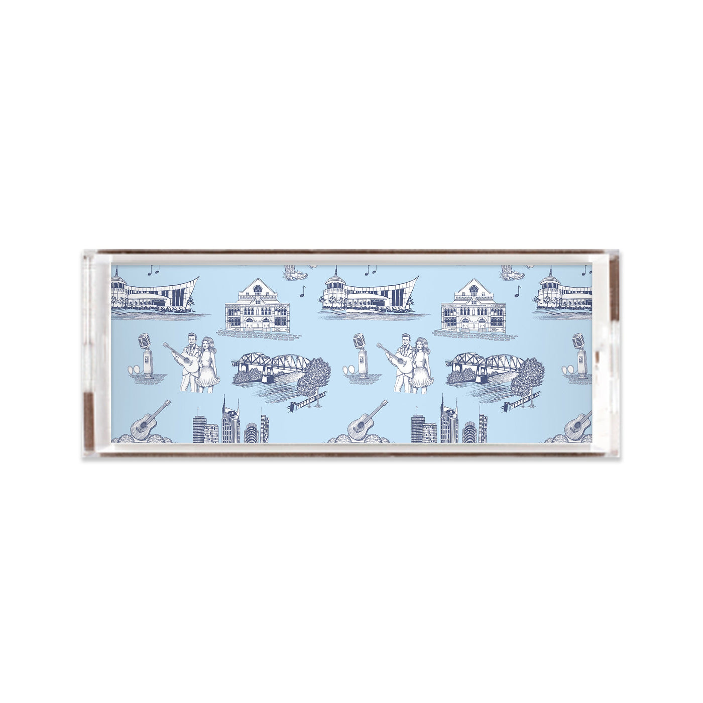 Nashville Toile Lucite Tray Lucite Trays Blue Navy / 11x4 Katie Kime