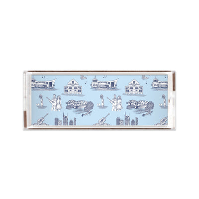 Nashville Toile Lucite Tray Lucite Trays Blue Navy / 11x4 Katie Kime