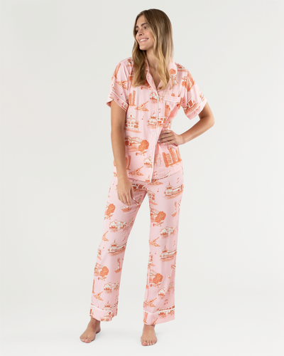 Nashville Toile Pajama Pants Set Pajama Set Pink / XXS Katie Kime