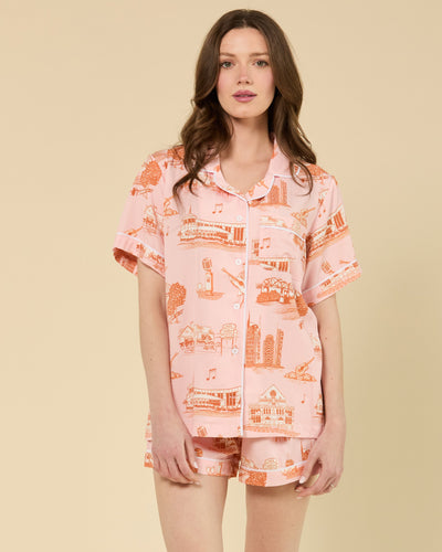 Nashville Toile Pajama Shorts Set Pajama Set Katie Kime