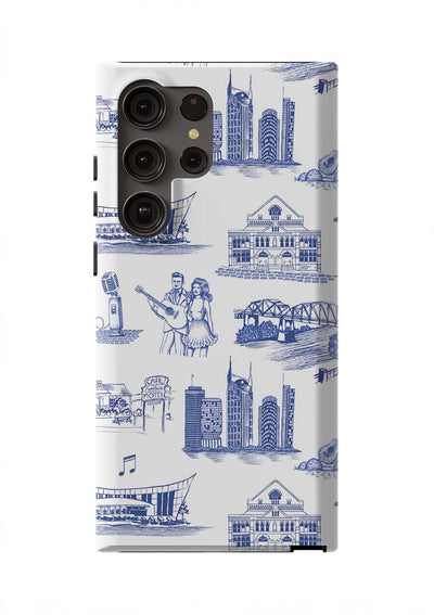 Nashville Toile Samsung Phone Case Phone Case Galaxy S23 Ultra / Navy / Tough Katie Kime