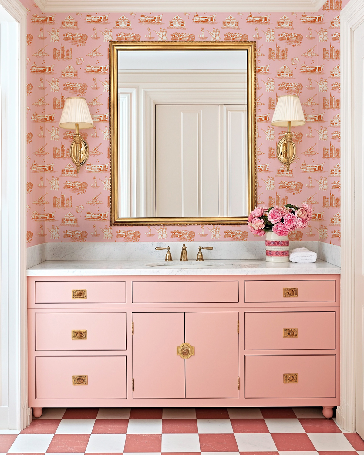 Nashville Toile Traditional Wallpaper Wallpaper Blue Navy / Single Roll Full Bleed Katie Kime