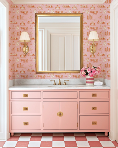 Nashville Toile Traditional Wallpaper Wallpaper Green / Large Sample Katie Kime