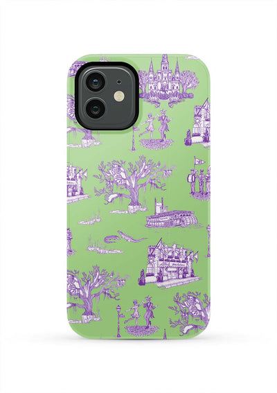 New Orleans Toile iPhone Case Phone Case Green Lavender / iPhone 12 / Tough Katie Kime