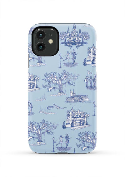 New Orleans Toile iPhone Case Phone Case Light Blue Navy / iPhone 11 / Tough Katie Kime