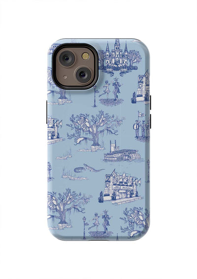 New Orleans Toile iPhone Case Phone Case Tough / iPhone 14 / Light Blue Navy Katie Kime