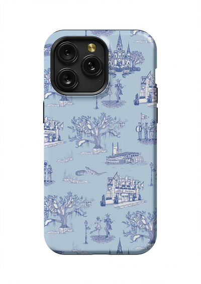 New Orleans Toile iPhone Case Phone Case Light Blue Navy / iPhone 15 Pro Max / Tough Katie Kime
