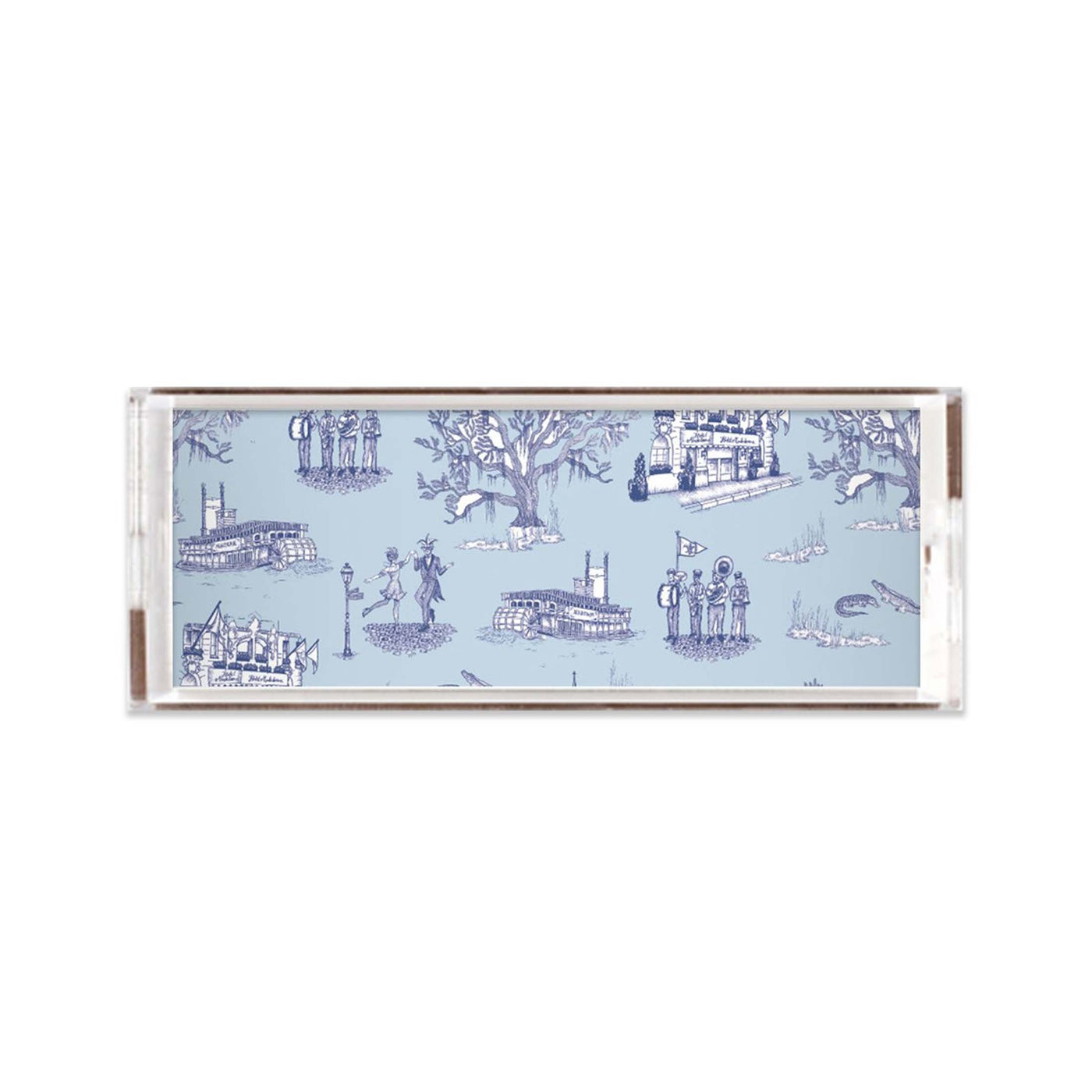 Lucite Trays Blue Navy / 11x4 New Orleans Toile Lucite Tray Katie Kime