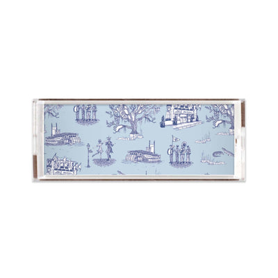New Orleans Toile Lucite Tray Lucite Trays Blue Navy / 11x4 Katie Kime