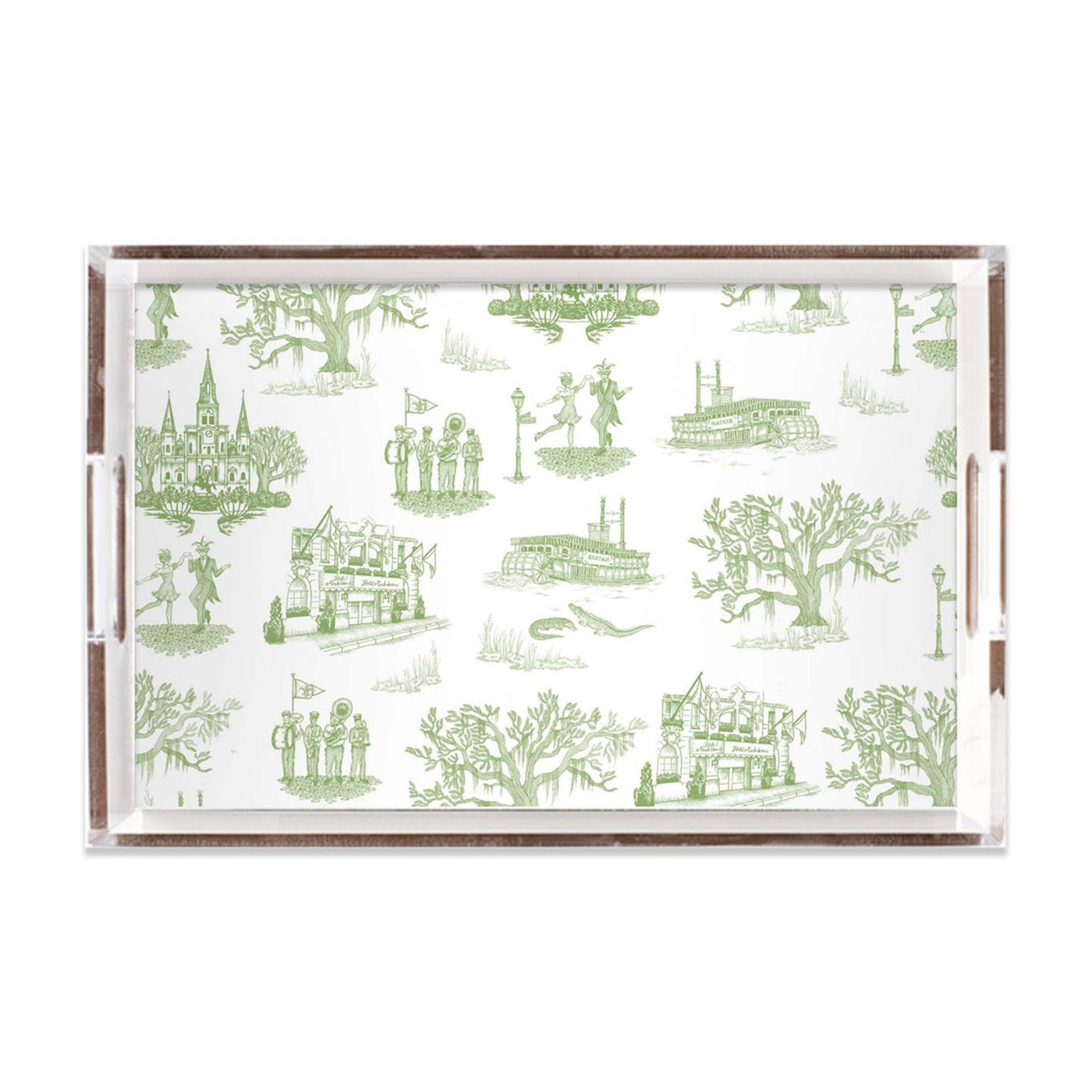 Lucite Trays Green / 11x17 New Orleans Toile Lucite Tray Katie Kime