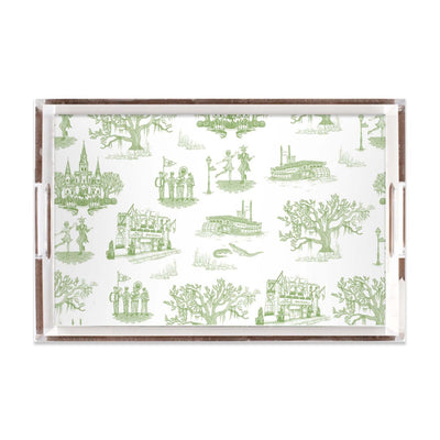 New Orleans Toile Lucite Tray Lucite Trays Green / 11x17 Katie Kime