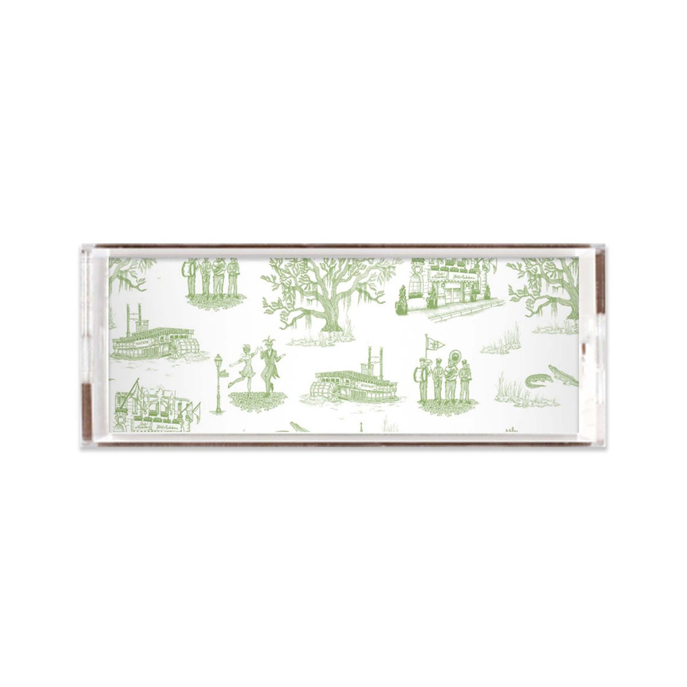 Lucite Trays Green / 11x4 New Orleans Toile Lucite Tray Katie Kime
