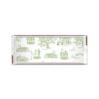 New Orleans Toile Lucite Tray Lucite Trays Green / 11x4 Katie Kime