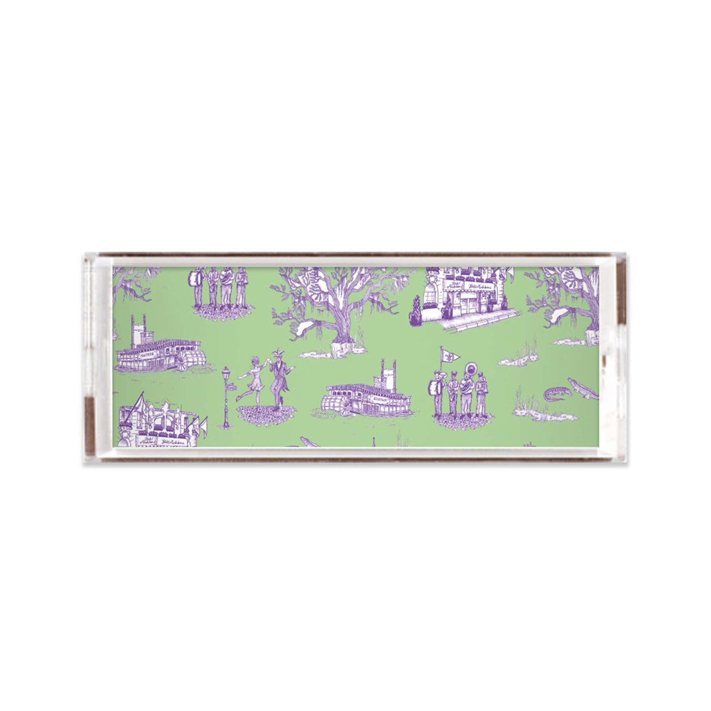 Lucite Trays Green Lavender / 11x4 New Orleans Toile Lucite Tray Katie Kime