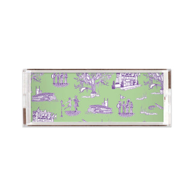 New Orleans Toile Lucite Tray Lucite Trays Green Lavender / 11x4 Katie Kime