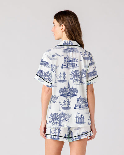 New Orleans Toile Pajama Shorts Set Pajama Set Katie Kime